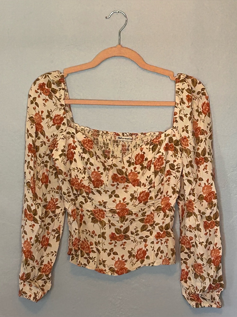 Reformation long-sleeved floral top